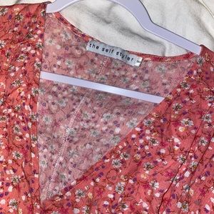 Self Styler pink ditsy floral wrap dress size 8 NWOT